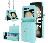 Crossbody Bag Fashion Leather Phone Case For Samsung Galaxy Z Flip 6 5 4 3 Flip5 Flip4 Flip3 5G Long Lanyard Wallet Card Cover