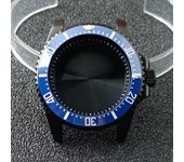 High-quality Silvery Black Case have inner ring 40.5mm watch men's case FIT NH34 NH35 NH36 movement Automtaic Watch Box