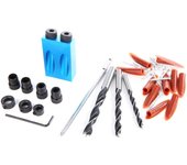 Hole Screw Jig, 15 Degree Hole Dowel Drilling Carpentry Kit DIY Tools wooden hand aluminum oblique hole locator for carpenters for woodworking