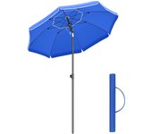Sombrilla de 160 cm, Inclinación Bidireccional, Altura Ajustable, Bolsa de Transporte, Ideal para Balcón, Jardín, Terraza y Playa, UPF 50+