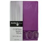 CORTINA DE DUCHA AMIKO SERIE MAGI 140X180CM DE COLOR MORADO