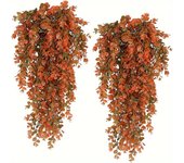 2Pcs artificial hanging vines, autumn foliage plants,plastic fake autumn garlands, Halloween decorative artificial flower plants