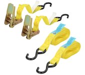 Cinta De Amarre Con Ratchet 4 metros x 25 mm. Trinquete Metalico Automatico, Cincha, Eslinga Mercancia, Correa Sujeción (Pack 2)