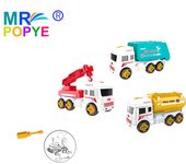 MR POPYE - SET CAMIONES - 3 MODELOS A ELEGIR - CONJUNTO DE 3 CAMIONES DIY - CAMIONES DE EMERGENCIA, CONSTRUCCIÓN - IDEAL PARA REGALAR - JUGUETE PARA NIÑOS Y NIÑAS - PRODUCTO OFICIAL - MR POPYE