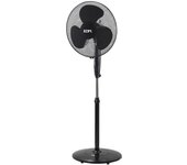 Edm Ventilador de Pie Circular Negro 45w ø40cm Altura 110-130cm