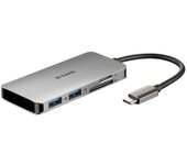 Hub USB 3.0 Tipo-C D-Link DUB-M610/ 2 Puertos USB/ 1 Thunderbolt 3/ 1 HDMI/ 1 Lector Tarjetas SD/ Gris