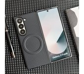 Luxury Magnetic Phone Case For Samsung Galaxy Z Fold 6 5 4 3 5G Fold6 ZFold6 Fold4 ZFold4 Carbon Fibre Pattern Protective Cover