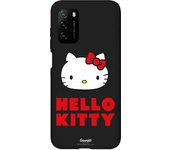 Carcasa para Xiaomi Redmi 9T - Pocophone M3 Negro con un diseño de Hello Kitty Logo