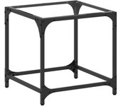 vidaXL Mesa de centro superficie vidrio transparente acero 40x40x40 cm Transparente, Negro, Mesita de Salón o Comedor o Auxiliar Mesa de Café Meuble Salón