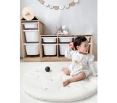 SPEIRA 1 Uds. Lindo Tapete Redondo para gateo, Tapete de juego para Bebe atado con Oso, Tapete para dormir de Algodón para Bebe, alfubra de colchón