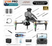 2024 V196 Drone 8K Professional HD Dual Camera 5G Wifi 360° Obstacle Avoidance Brushless Foldable Quadcopter RC Drone Toy