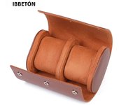 IBBETON 3-Slot Watch Roll Travel Case Portable Vintage Leather Watch Display Case Watch Storage Box Watch Organizers of Men Gift