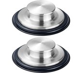 Tapón para fregadero de cocina, 2 uds., acero inoxidable, borde ancho grande de 3,35 pulgadas de diámetro, Fengbao