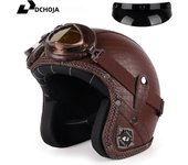 DOT Approved Vintage Motorcycle Helmet 3/4 Open Helmet Scooter Capacetes Motorcycle Equipment