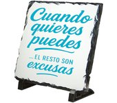 MERCHANDMANIA Placa pizarra frase motivadora cuando quieres puedes portafotos portafoto