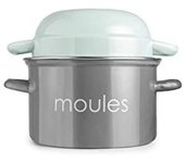 IBILI - Olla para mejillones menta, 18 cm, Acero esmaltado, Apta para induccion