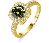 JoyceJelly 22 choices Sterling Silver 925 Rings With 1CT Colorful Moissanite Ring Plated 14K Gold Luxury Jewelry For Engagement