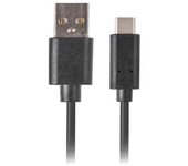 CABLE USB LANBERG 2.0 MACHO/USB C MACHO QUICK CHARGE 3.0 0.5M NEGRO