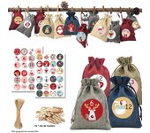 2023  24Days Christmas Advent Calendar Bags Advent Calendar Gift Bags DIY Set with Paper Sticker Noel New Year Christmas Decor