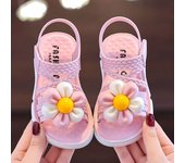 Girl's Open Toe Breathable Sandals With Charms, Comfy Casual Soft Sole Durable Beach Water Shoes For Kid's Outdoor Activities