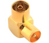 CABLEPELADO Adaptador de Antena Hembra a Macho | Adaptador coaxial IEC Hembra a coaxial IEC Macho | Adaptador coaxial RF acodado 90º | Apto para TV Ariel BK LED 4K 3D UHD TV | 75 Ohm