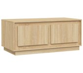 vidaXL Mesa de centro madera contrachapada 102x50x44 cm Blanco, Negro, Blanco brillante Mesita de Salón o Comedor o Auxiliar Mesa de Café Meuble Salón