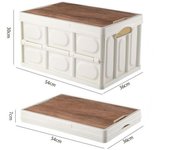 Caja de almacenamiento plegable de plástico para coche, organizador portátil de gran capacidad para libros, juguetes, armario, estuche apilable , aspecto fresco, enfriador para exteriores con bolsa impermeable