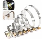 5/10pcs Pipe Clamps Stainless Steel Hose Clips Car Fuel Hose Pipe Clamps Worm Drive Durable Anti-oxidation