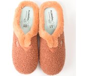 Zapatillas de casa para mujer originales fabricadas en España Plumaflex Borreguito 12029 Teja