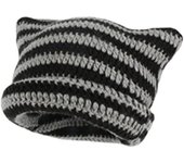 Gorros de crochet para mujer Gorro de gato Gorros vintage Gorro de zorro para mujer Accesorios grunge Gorros holgados para mujer