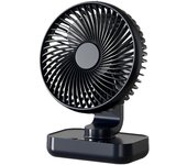 Ventilador de Mesa USB, Silencioso Recargable Ventiladores 4000mAh, Potente con 4 Velocidades, 120° Auto-Oscilación, Ventilador Portátil para Oficina, Dormitorio, Exteriores, Negro Oscilante