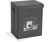 Versa Zalec Cesto de ropa con asas, Para Cocina, baño o vestidor, Medidas (Al x L x An) 30 x 4,3 x 30 cm, , Color Gris