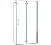 AICA Mampara de Ducha Frontal Plegable y Panel lateral una Barra 50cm Perfil Cromado Vidrio Antical 6mm (680-700)x(680-700)x1950mm