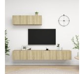vidaXL Juego de muebles de salón 3 piezas roble Sonoma