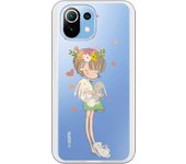 Funda compatible con Xiaomi Mi 11 Lite - Nina fondo corazones