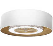 Ventilador de Techo FABRILAMP Tania DC 72w Blanco/madera Clara 5 Aspas 6 Velocidades LED Integrada
