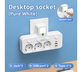Enchufe de pared con tapa independiente y USB adaptador de red UE AC enchufe de la tira de alimentación con protector de sobrecarga