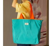 1-Pack Reusable Shopping Bag, Large Capacity Foldable Drawstring Eco-friendly Storage Bag, Casual Shopping Shoulder Bag