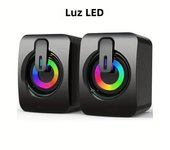 Computer Speakers HIFI Stereo Microphone USB Wired with LED Light for Desktop PC Computer