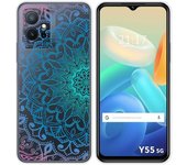 Funda Silicona Transparente para Vivo Y55 5G diseño Mandala Dibujos
