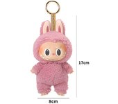 Labubu os monstros batimento cardíaco macaron esmalte rosto caixa cega estatueta de pvc bonito pingente ornamento boneca decoraç