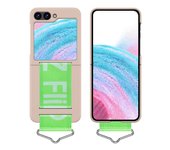Fashion Personality Woven Wrist Strap Phone Case For Samsung Galaxy Z Flip 5 4 3 Soft Silicone Cover For Samsung Z Flip 5 Fundas