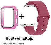 Glass+Case+Strap for Apple Watch Band 42mm 44mm 41mm 40mm 38mm 45mm 49mm Screen Protectors for Apple IWatch Series 8 7 6 SE 5 4