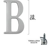 Letra Metal B Plateada Mate 10 cm. con Tornilleria Oculta (Blister 1 Pieza)
