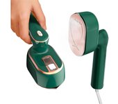 Plancha de vapor portátil plegable de 1000 W, miniplancha de viaje para uso en seco y húmedo, calentamiento rápido en 15 segundos, ideal para viajes, hogar y oficina (verde)