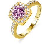 JoyceJelly 22 choices Sterling Silver 925 Rings With 1CT Colorful Moissanite Ring Plated 14K Gold Luxury Jewelry For Engagement