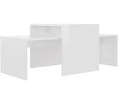 vidaXL Set mesa de centro madera de ingeniería 100x48x40c Blanco, Negro, Roble Sonoma Mesita de Salón o Comedor o Auxiliar Mesa de Café Meuble Salón