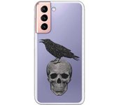 Funda compatible con Samsung Galaxy S21 - S30 (4G/5G) - Calavera y gorrion