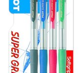 PILOT BOLIGRAFO PILOT SUPER GRIP 1 AZUL  1 NEGRO 1 ROJO Y 1 VERDE SUPERGRIP