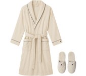 Scalpers Home Set de Albornoz y Zapatillas de Algodón 100% - Confort Absoluto y Elegancia para Momentos de Relajación en Casa